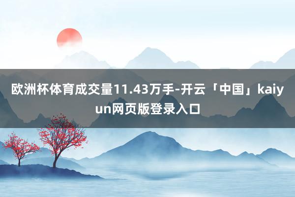 欧洲杯体育成交量11.43万手-开云「中国」kaiyun网页版登录入口