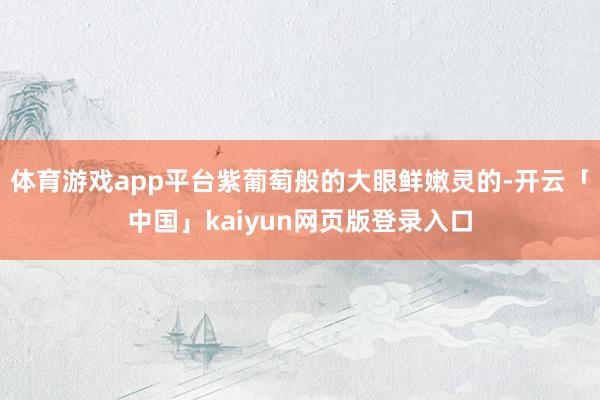 体育游戏app平台紫葡萄般的大眼鲜嫩灵的-开云「中国」kaiyun网页版登录入口