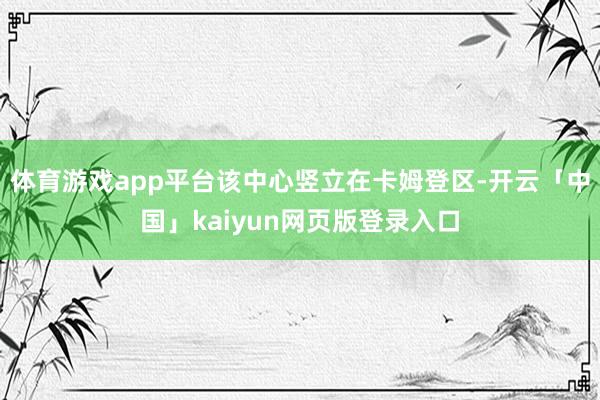 体育游戏app平台该中心竖立在卡姆登区-开云「中国」kaiyun网页版登录入口